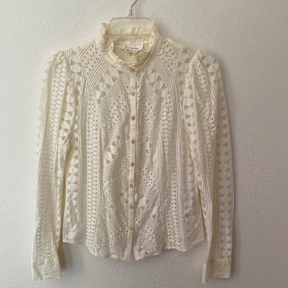 Anthropologie Cream Lace Blouse - Picture 1 of 4